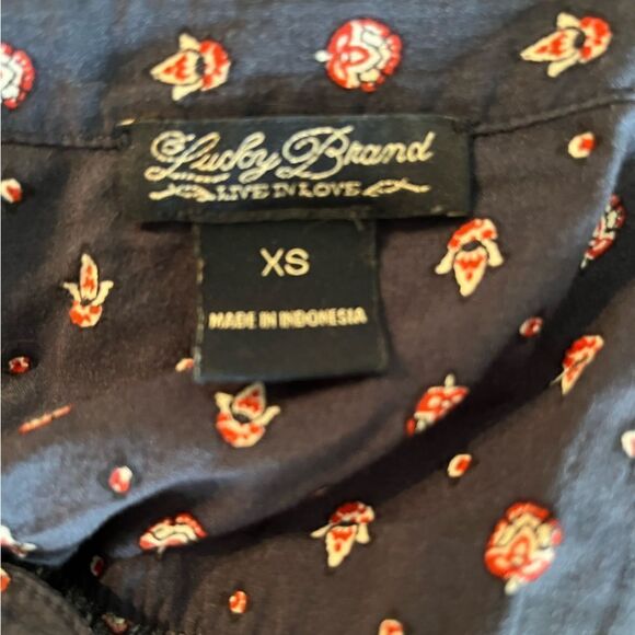 Lucky Brand Navy Print Dress size XS - Picture 3 of 8